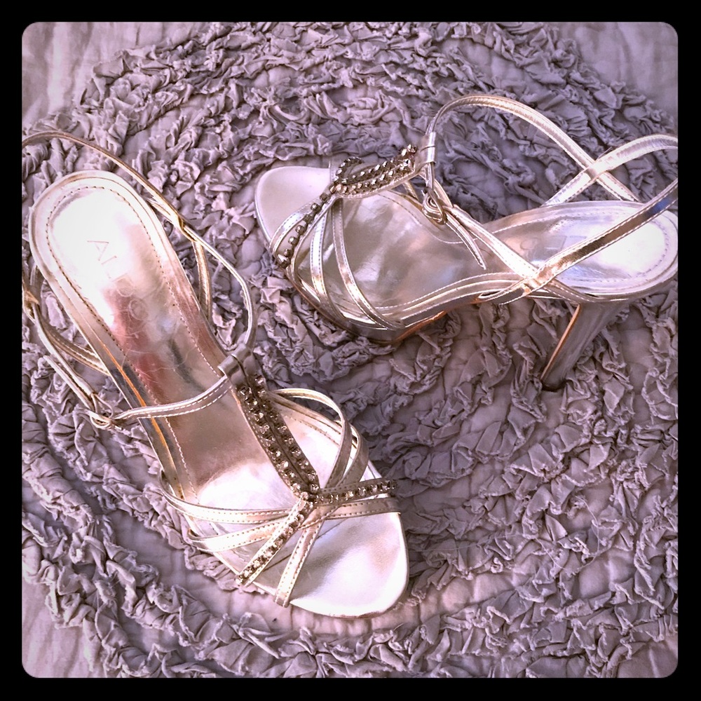 Aldo Silver Rhinestone Heel